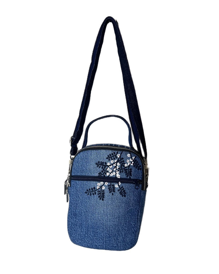 Hand-embroidered Mini Top-handle Bag