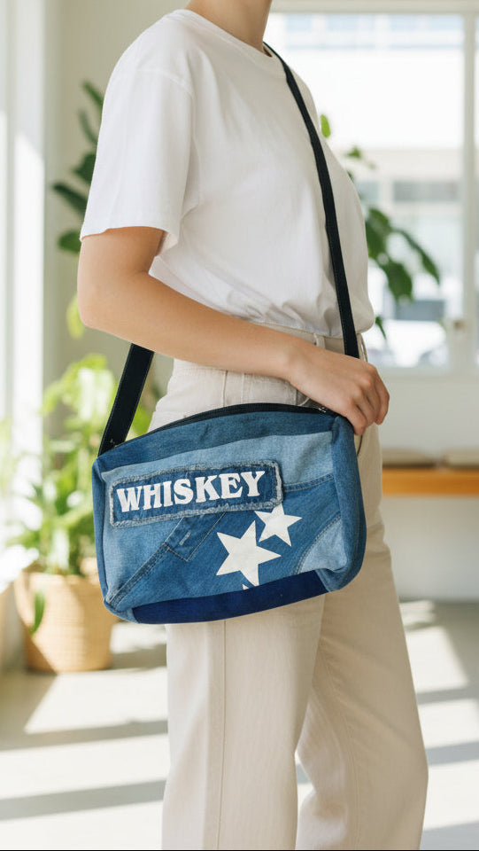 Unique handmade crossbody bag 3A - Women's denim bag online New Zealand