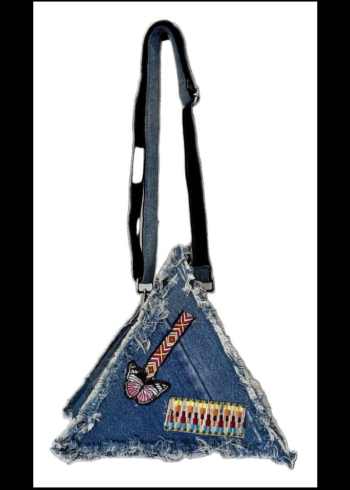 Unique triangle denim bag for women Auckland, New Zealand 