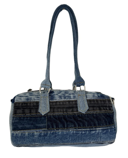 Upcycled  denim barrel bag NZ online one-of-a-kind