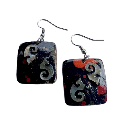 Unique square lacquer earrings for lady New Zealand Nova 06