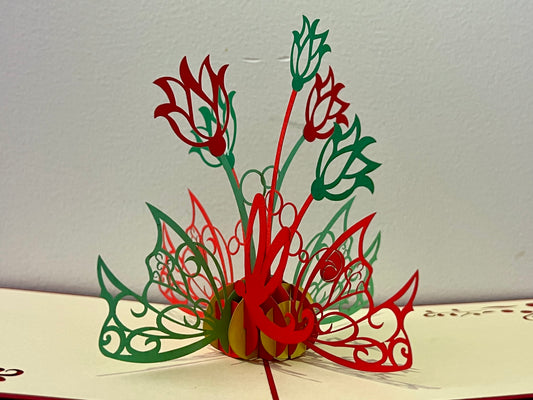 Blooming Beauty 3D card - inside