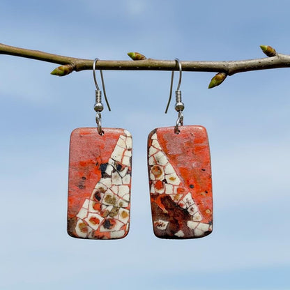 Lightweight lacquer earrings NZ sunset 02