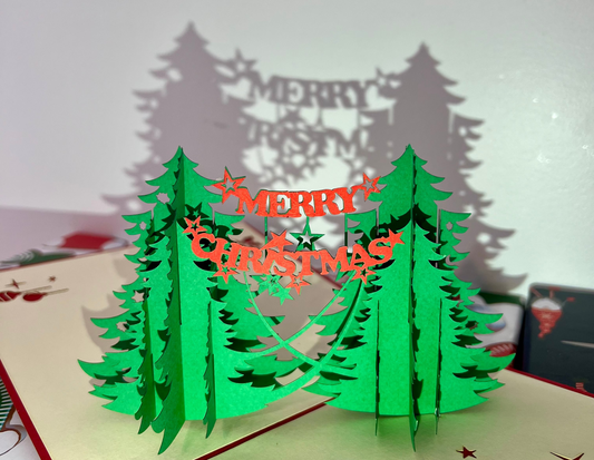 Christmas 3D card - open