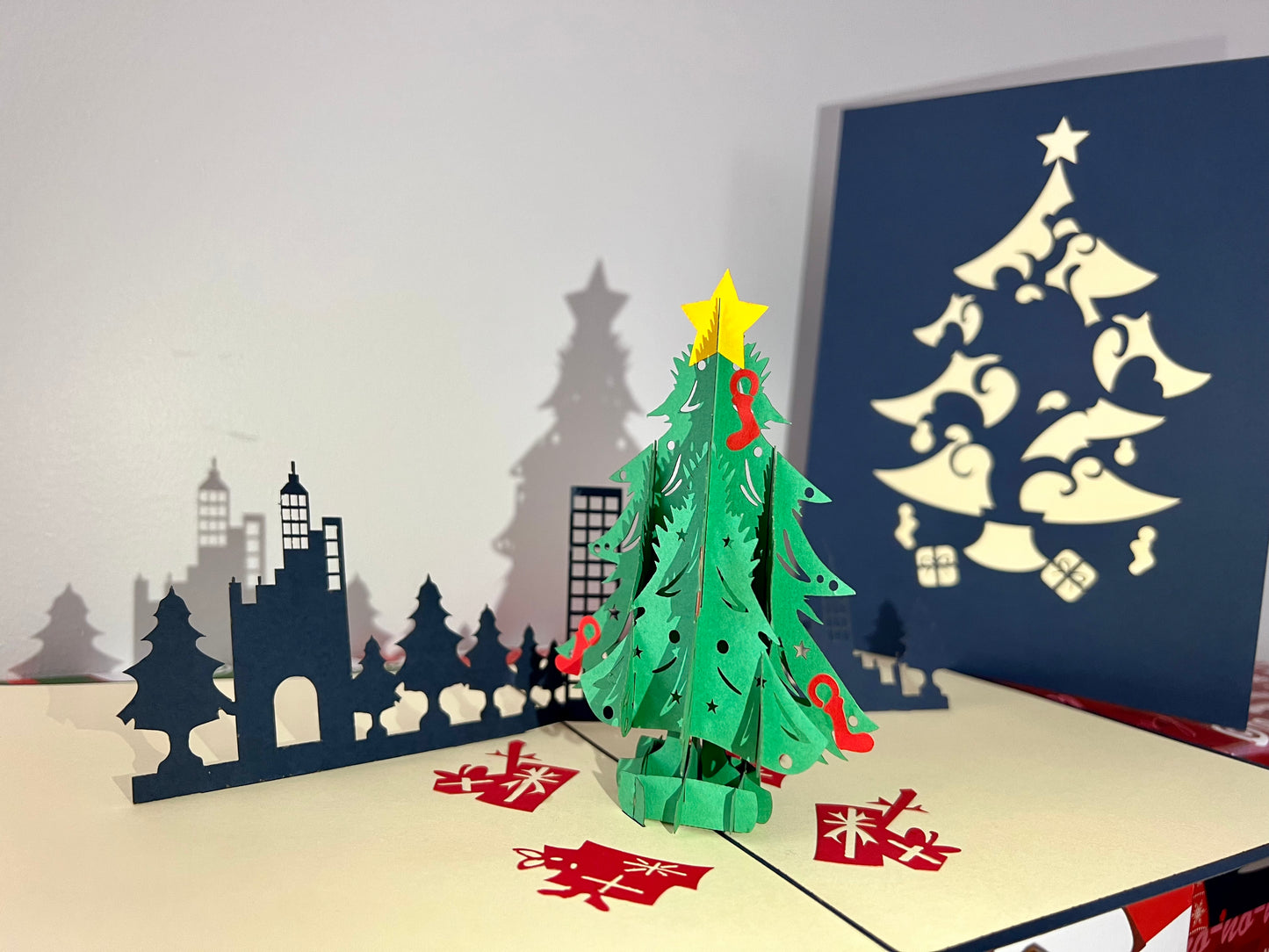 Xmas 3D card - inside and outside