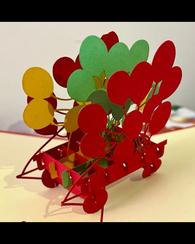 Colorful balloons popup card for birthday gift NZ online
