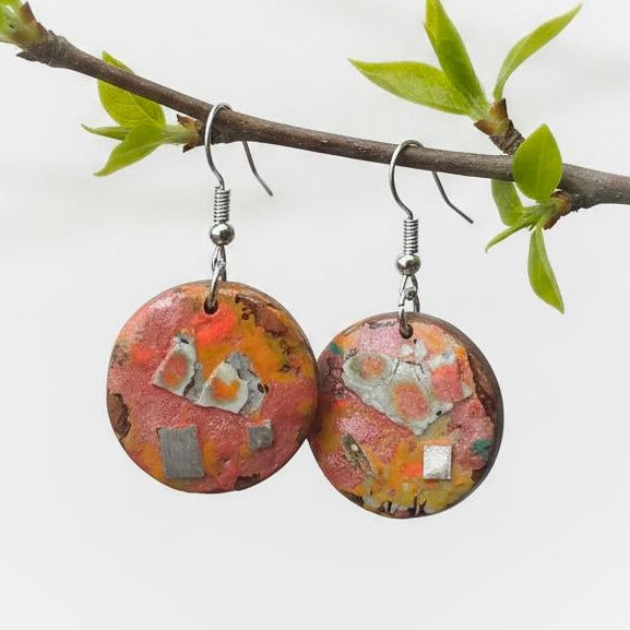 One of a kind earrings made from coconut shell online NZ Aurora 02