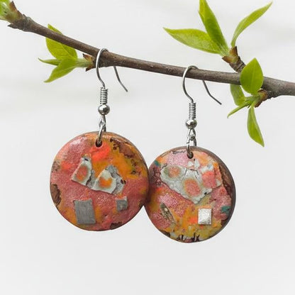 One of a kind earrings made from coconut shell online NZ Aurora 02