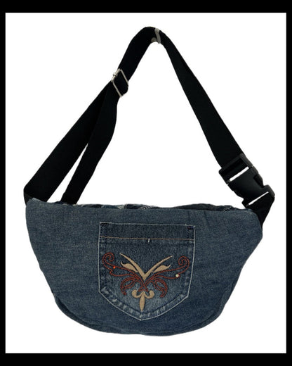 Men Unique upcycled denim bum bag Auckland online
