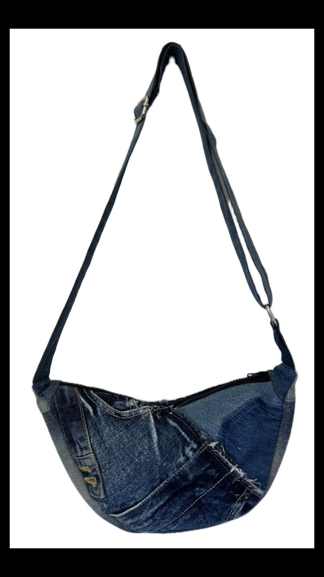 One-of-a-kind denim fancy bag for men NZ online