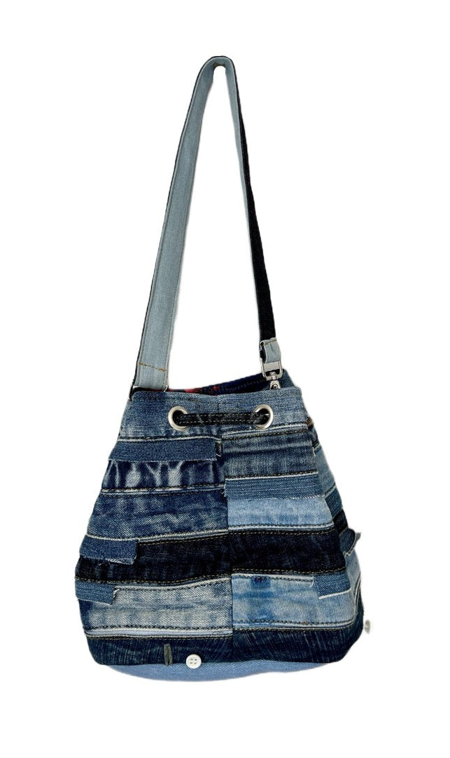 One-of-a-kind denim bucket bag Auckland online