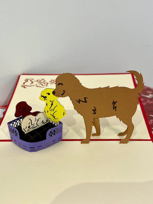 Dog Family 3D card