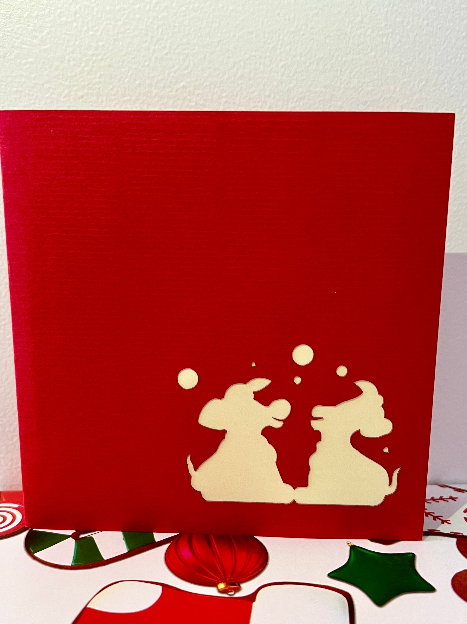 Dogs and Balloons Pop-Up Card - Closed