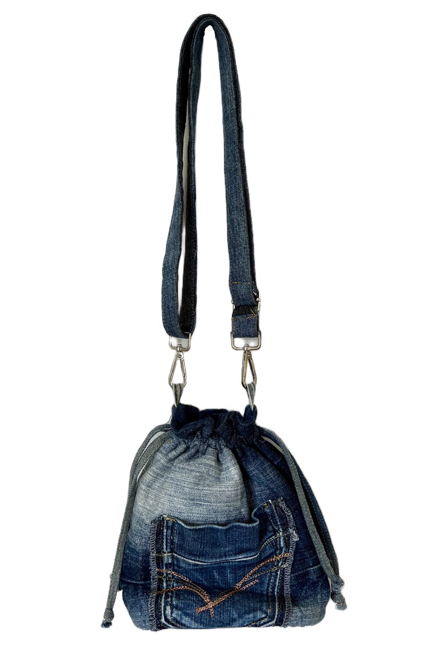 Handmade drawstring crossbody denim bag NZ - women denim bag online