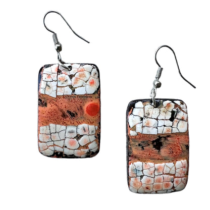 Light terracotta earrings New Zealand root 01