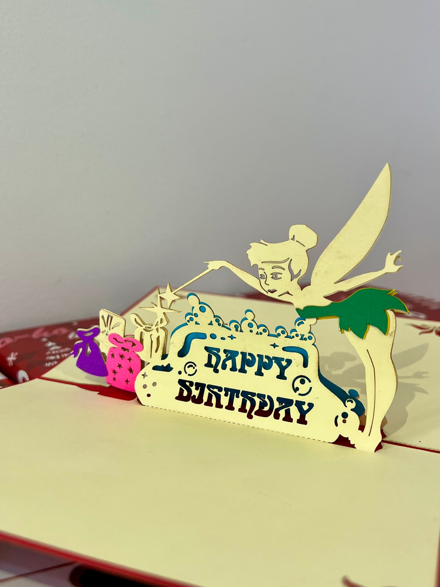 Fairy birthday magic 3D card- open