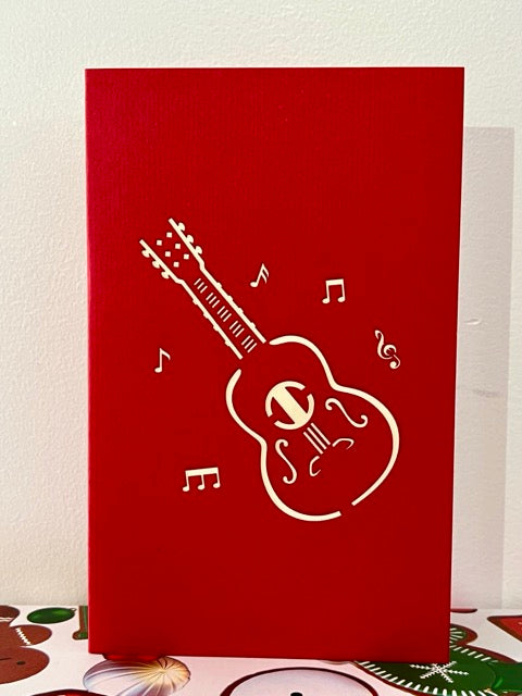 Handmake card with guitar Auckland