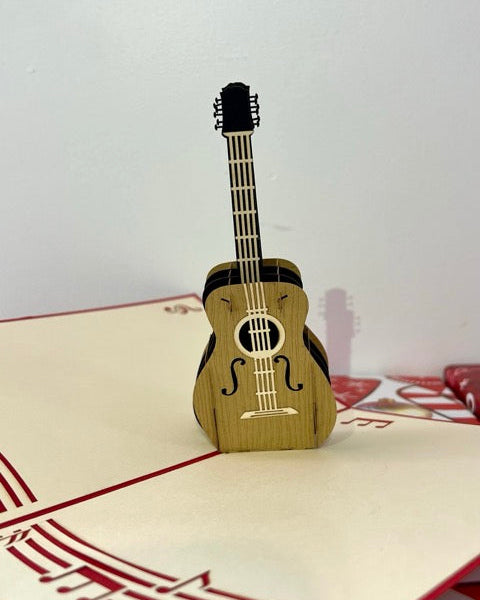 Guitar handmade popup card Auckland