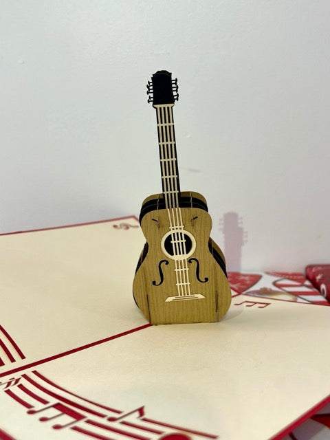 Guitar handmade popup card Auckland