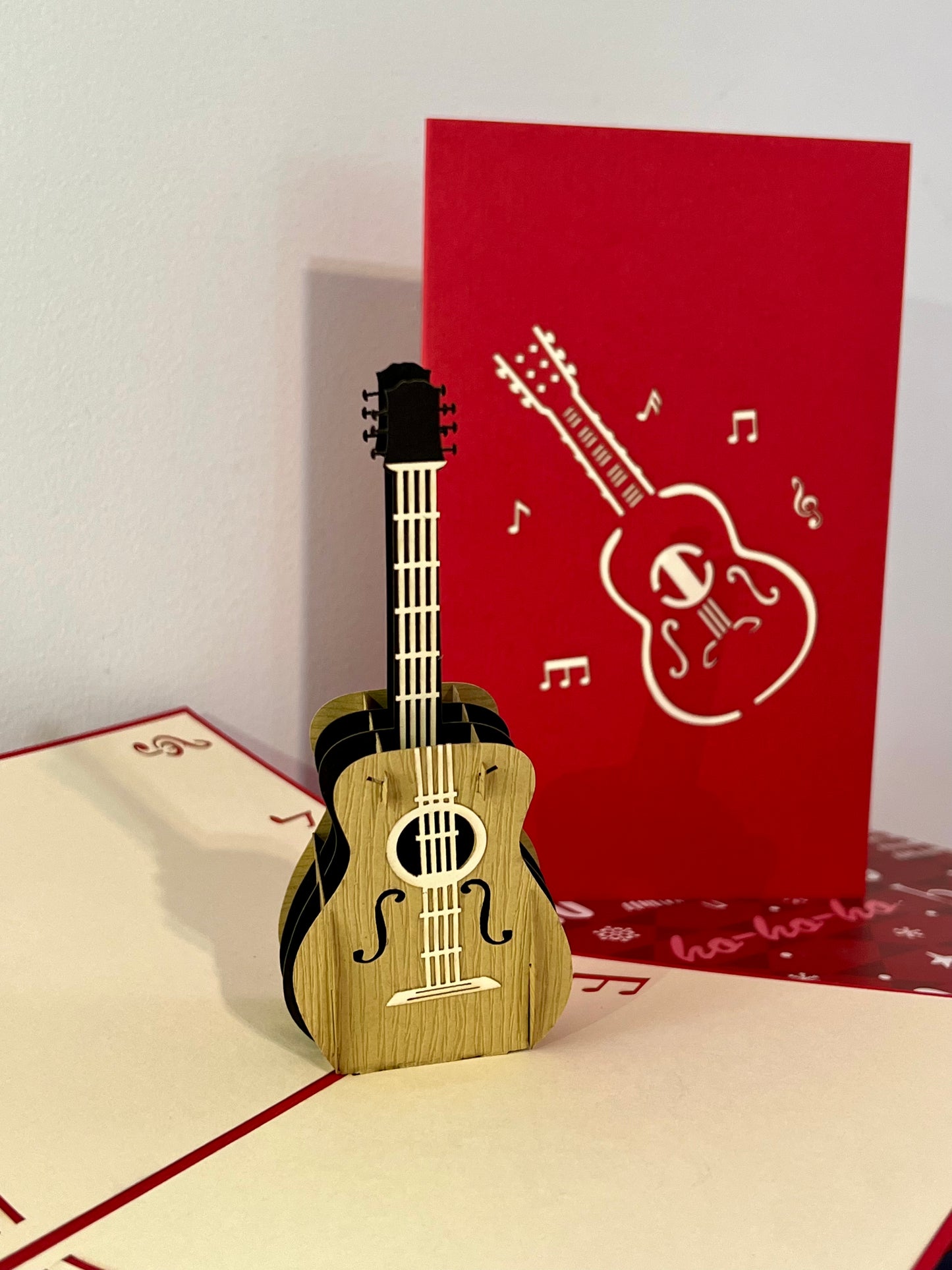 Guitar 3D card - open and closed