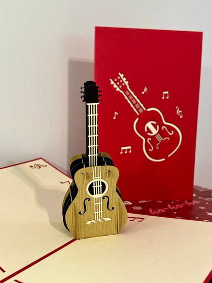 Handmade 3D card - guitar popup