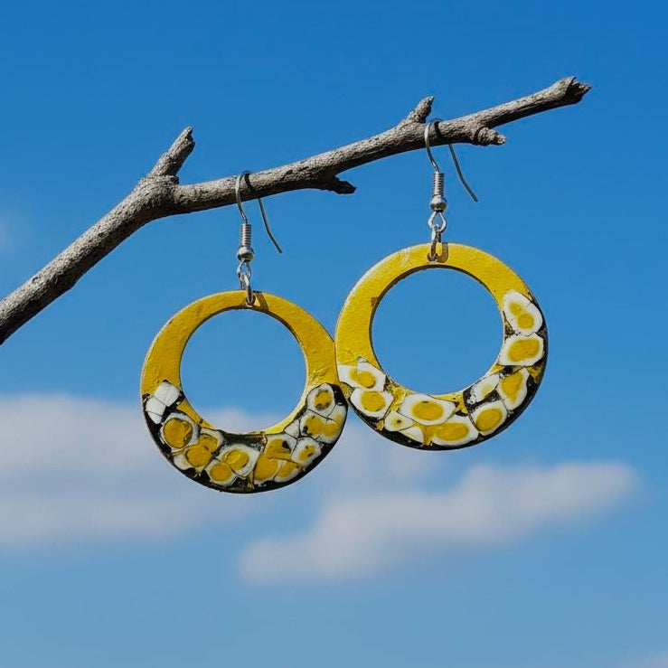 Unique lacquer earrings in Auckland New Zealand Flora 1