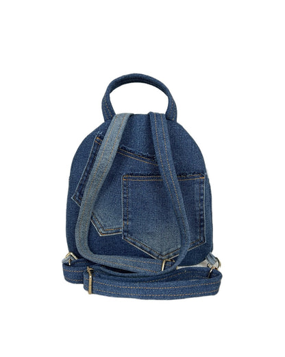 Dark Blue Bird Mini Backpack