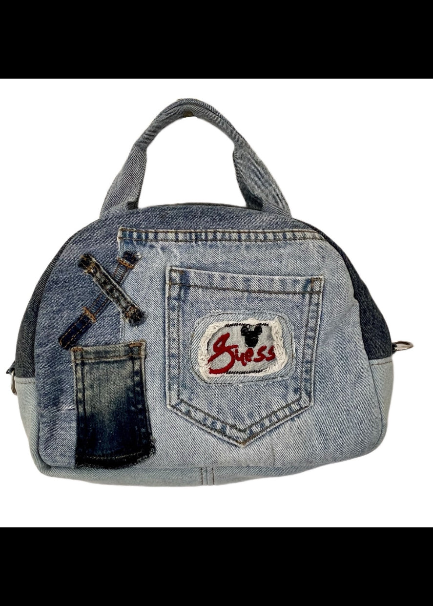 Handmade upcycled denim dome bag Auckland
