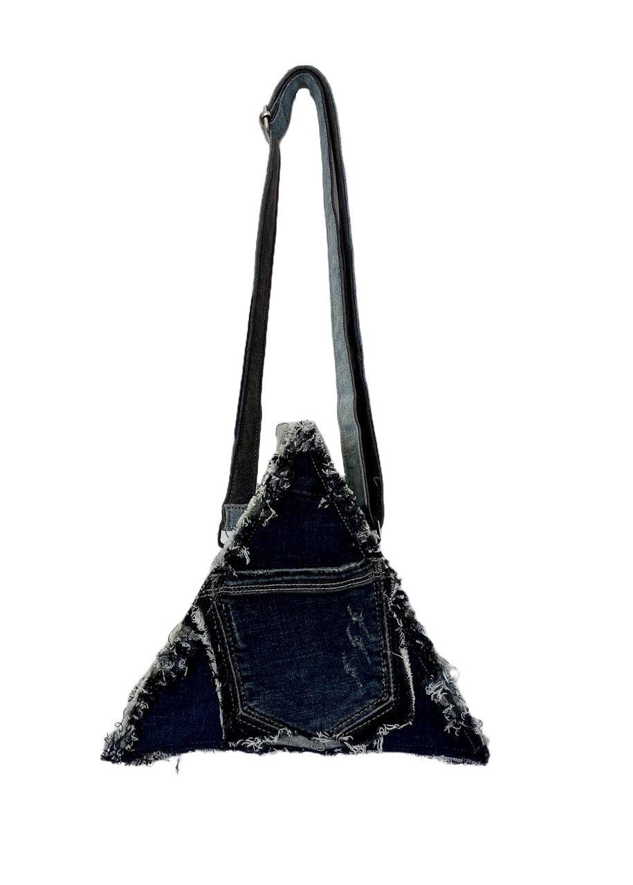 One-of-a-kind denim bag online NZ - triangular-shaped bag