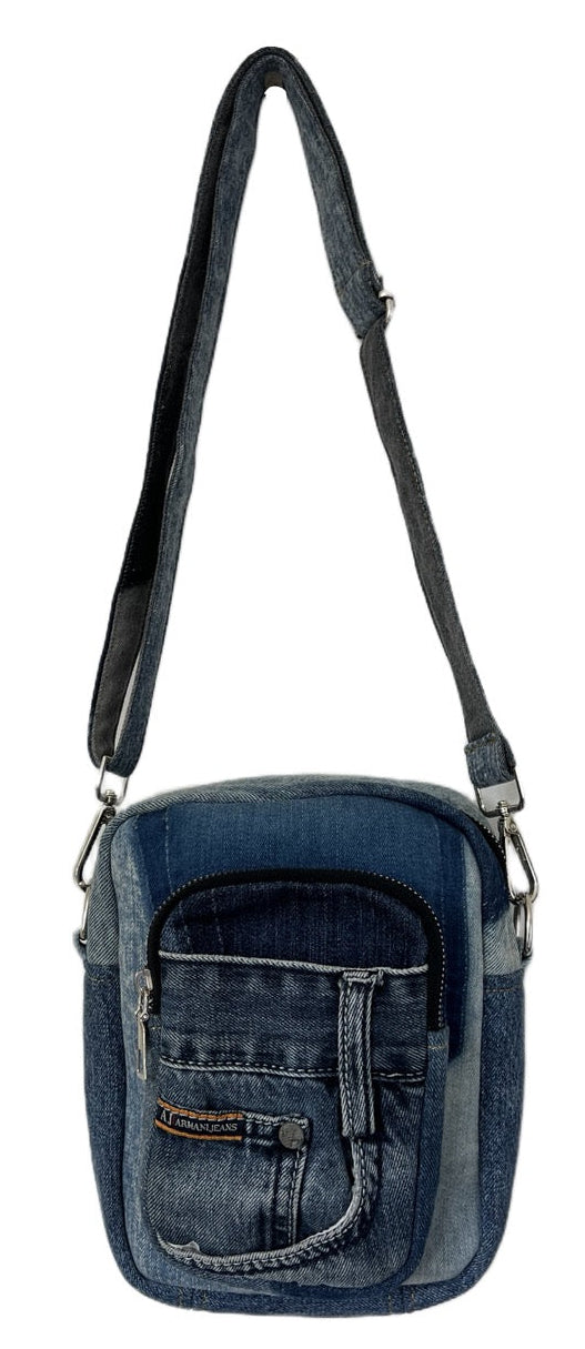 One-of-a-kind crossbody denim bag handmade unisex online across NZ