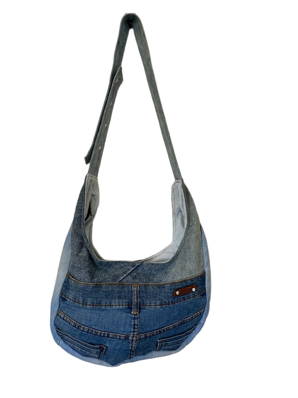 Unique upcycled denim hobo bag NZ 1A for women online New Zealand