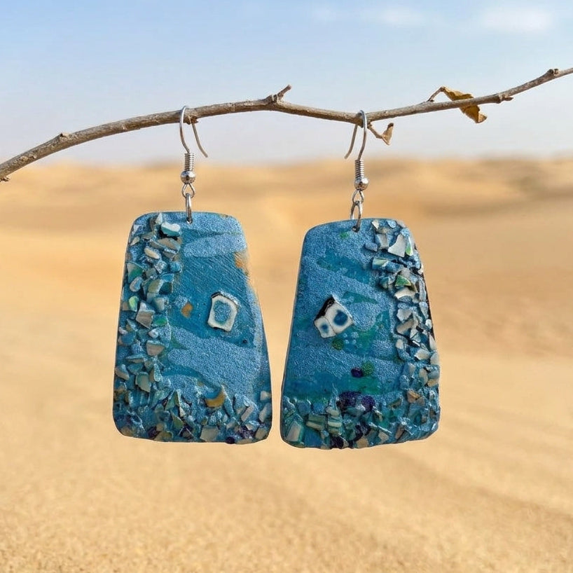 Artisan lacquer earrings made from coconut shell Auckland NZ