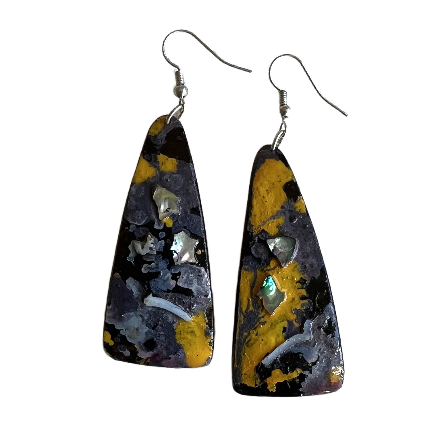 One-of-a-kind lacquer earrings NZ Aether 01