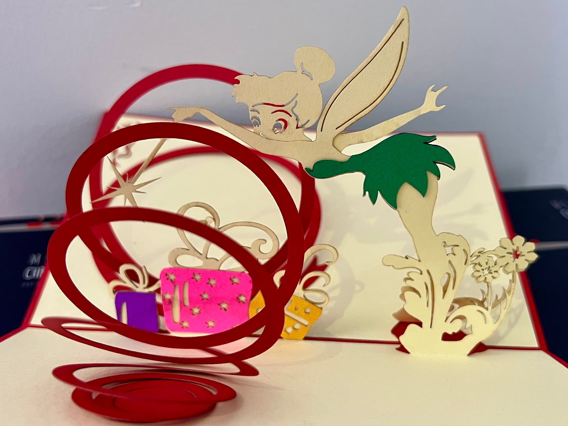Magic Tinker Bell popup card - open
