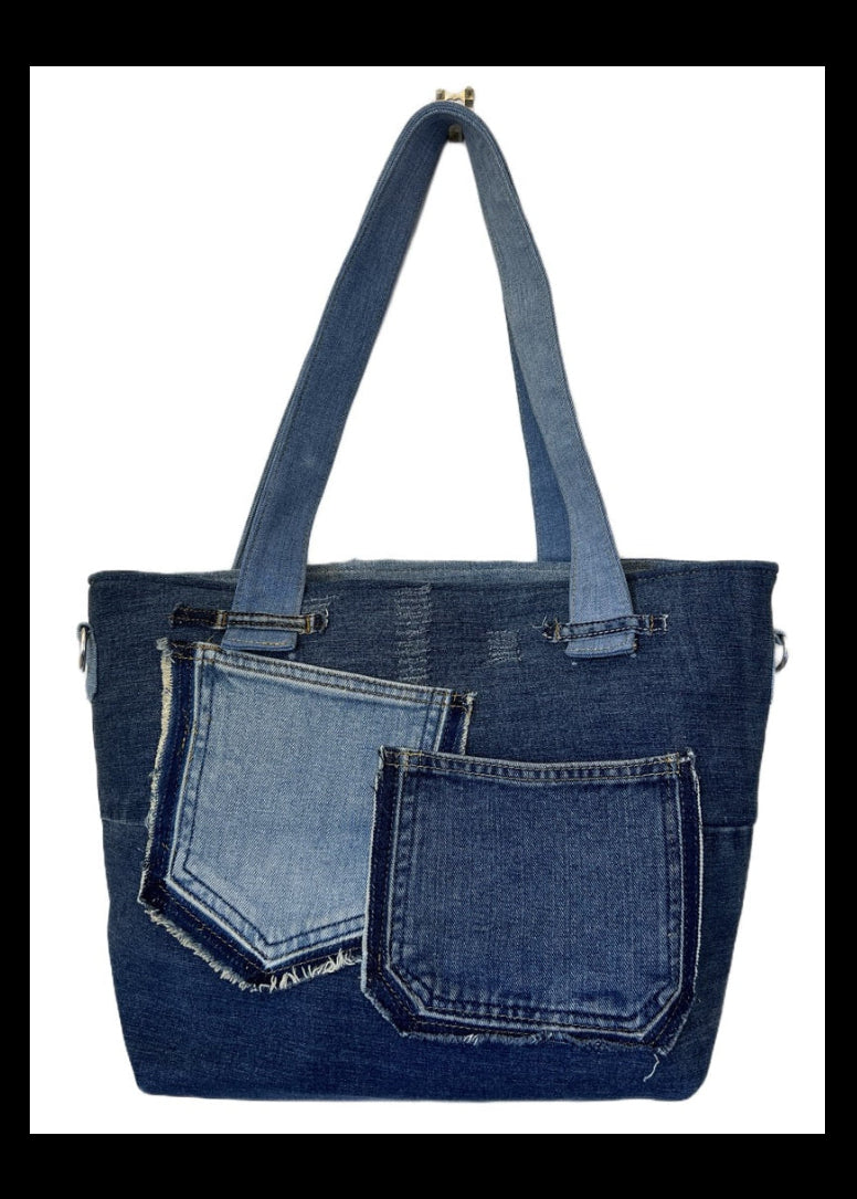 Medium denim handmade bag for women online
