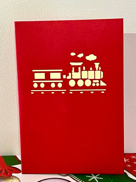 Birthday card - train and monkey