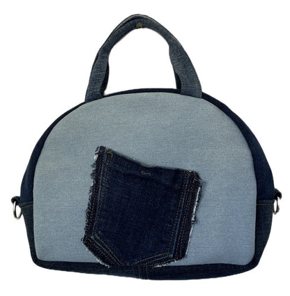 Upcycled denim dome bag for women NZ online