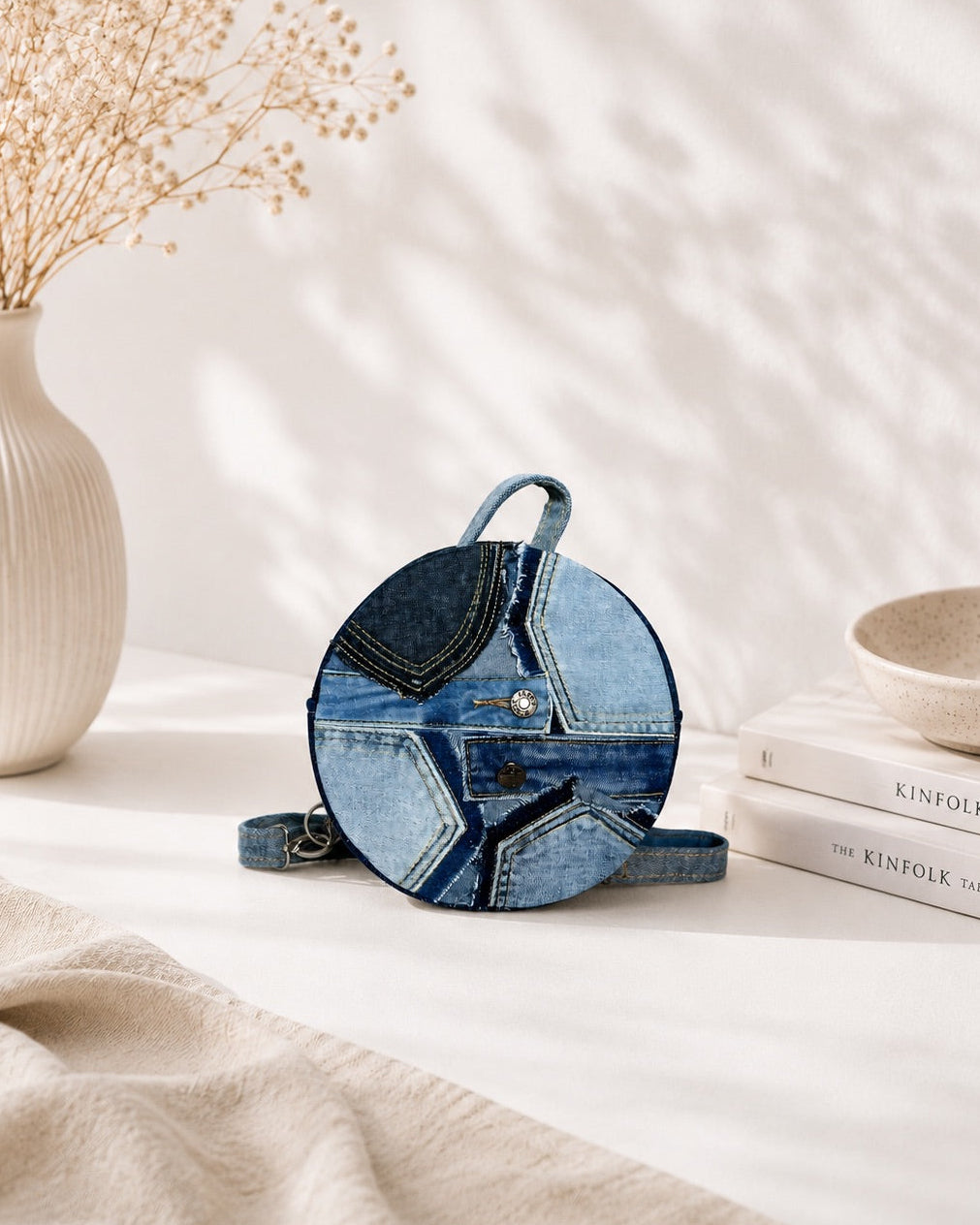 Unique upcycled drum bag with three ways to wear - as a handbag, backpack, or crossbody bag. Available in Cuty NZ