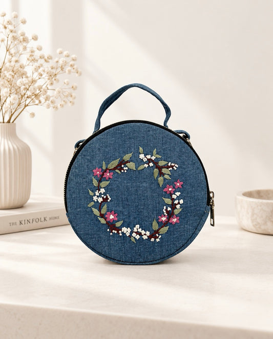 Floral Wreath Mini Drum Bag