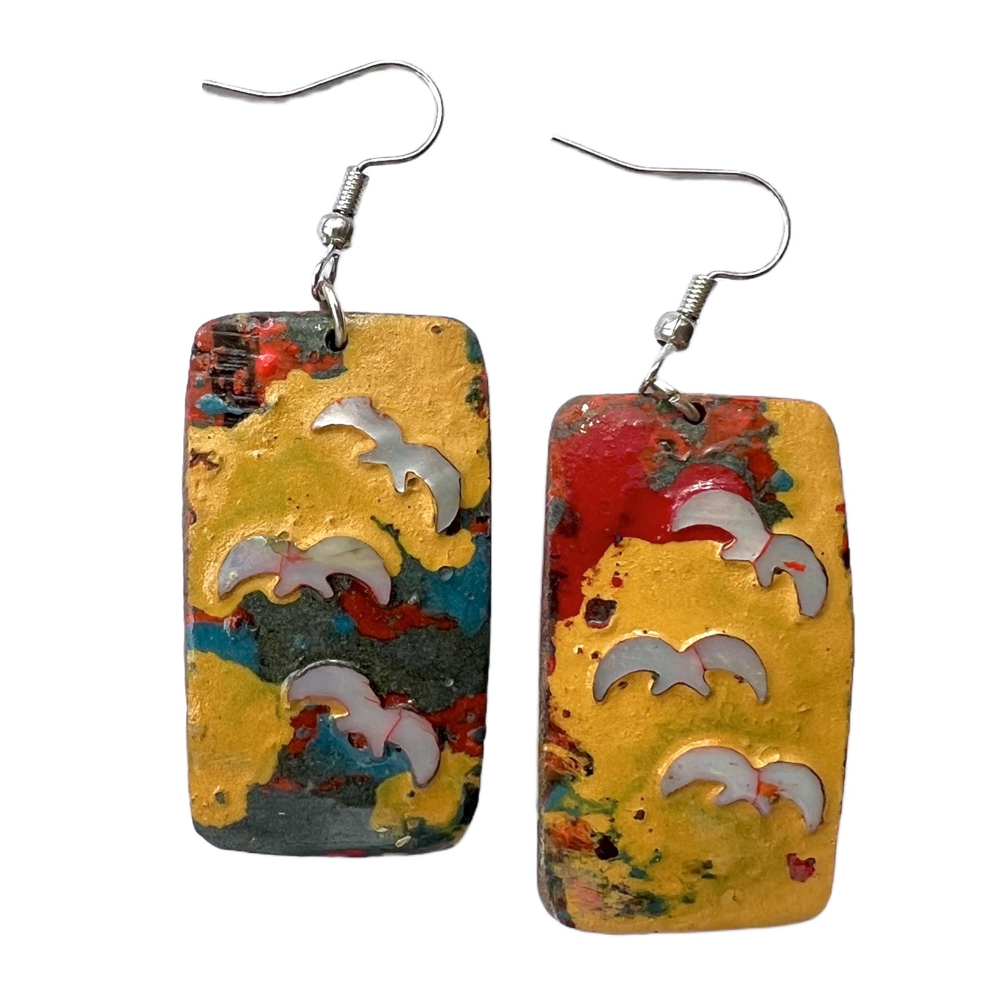 Unique lightweight earrings with strong and bold color, suitable for any event. Available online in NZ