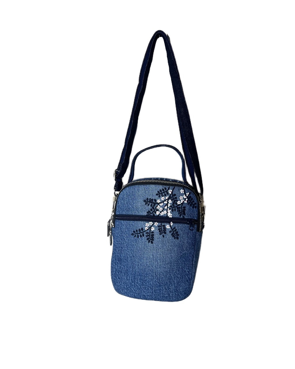 Hand-embroidered Mini Top-handle Bag