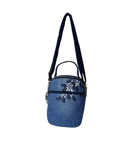 Hand-embroidered Mini Top-handle Bag