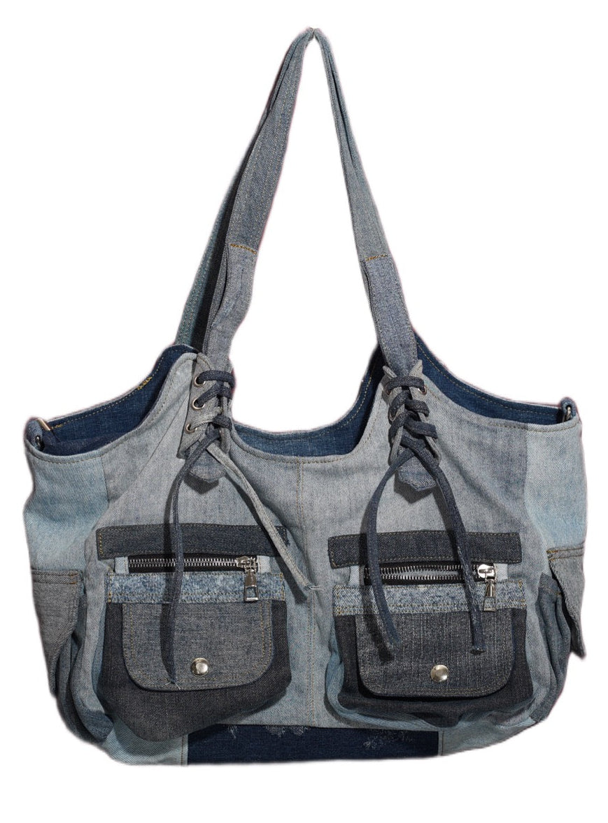 Unique upcycled denim shoulder bag New Zealand 