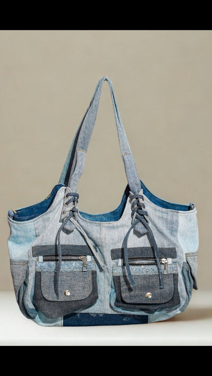 Unique handmake denim shoulder bag Auckland New Zealand