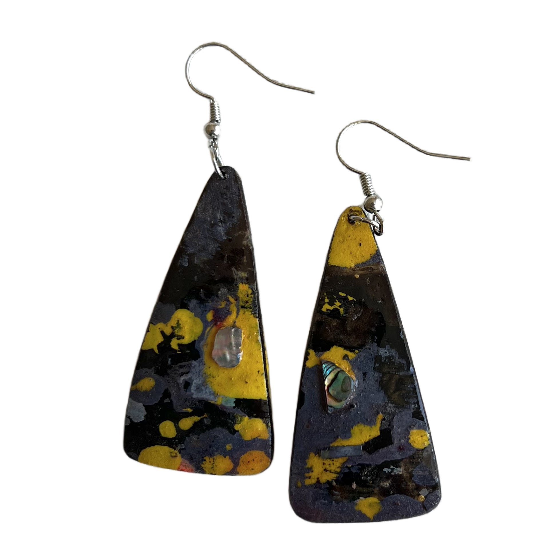 Coconut shell earrings NZ Aether 01
