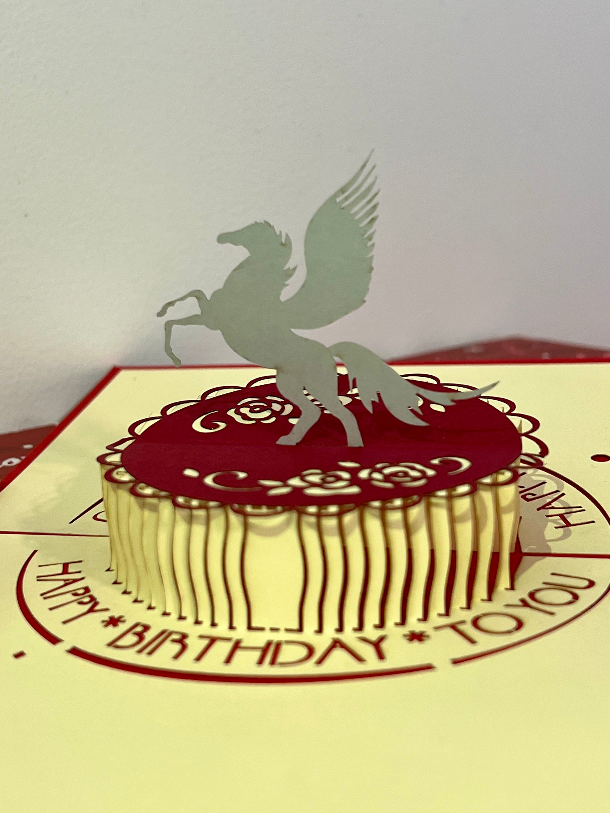 Pegasus Birthday Pop-Up Card - Open