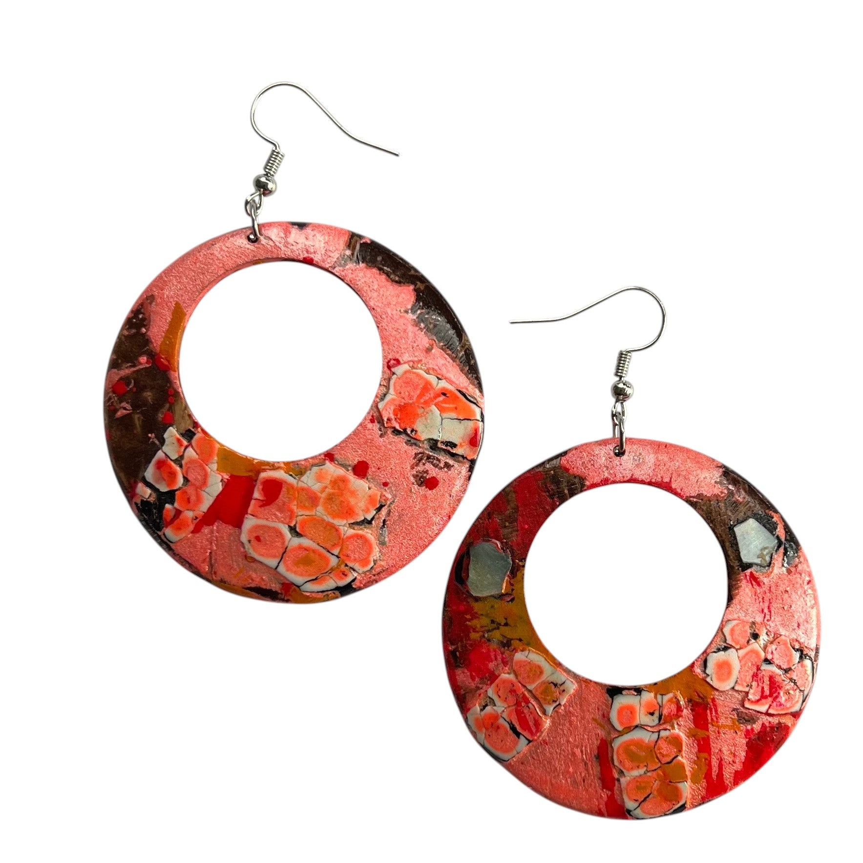 Lacquer earrings made from coconut shell  gift for her NZ online Nova 05