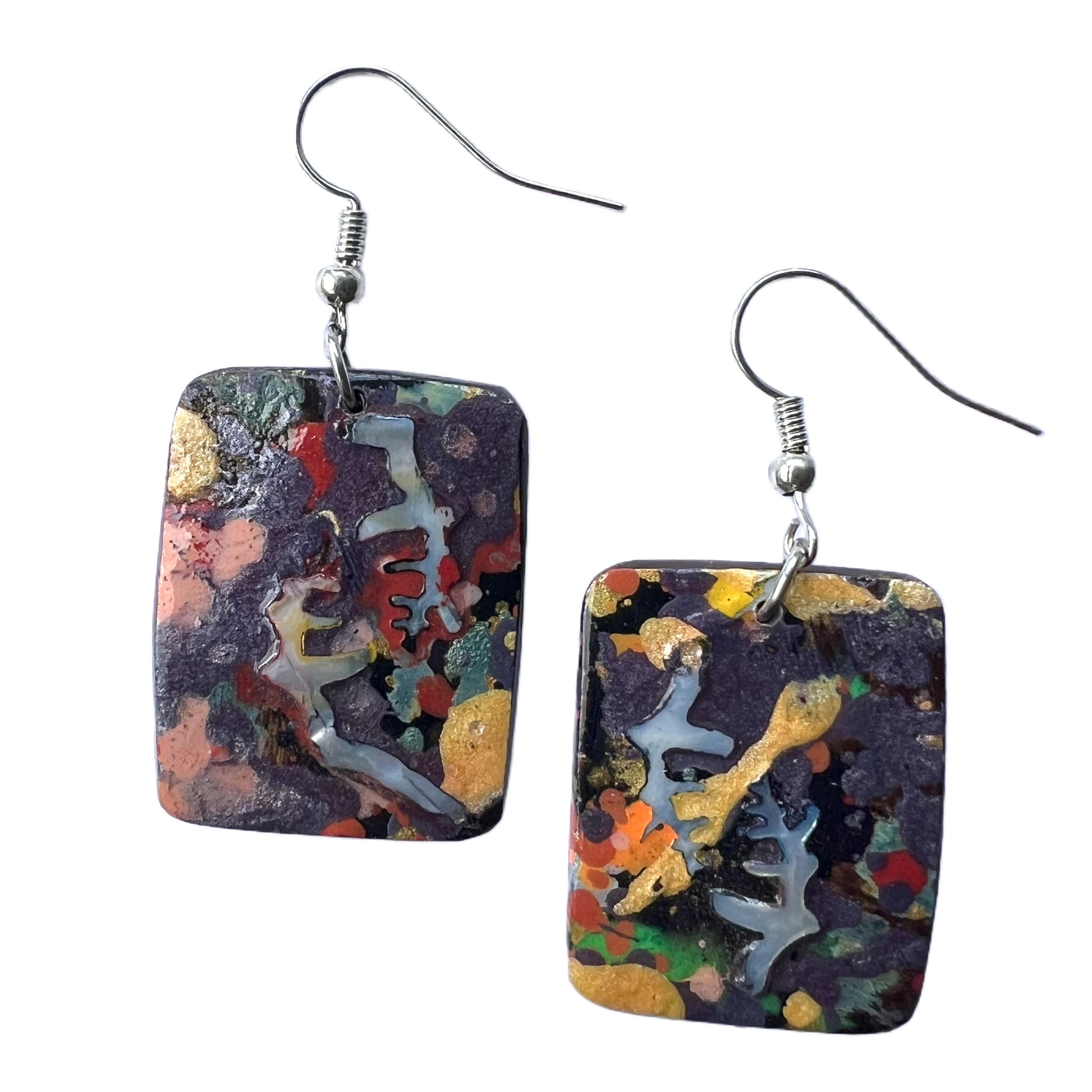 Multicolor unique handmade earrings for her NZ ether 03