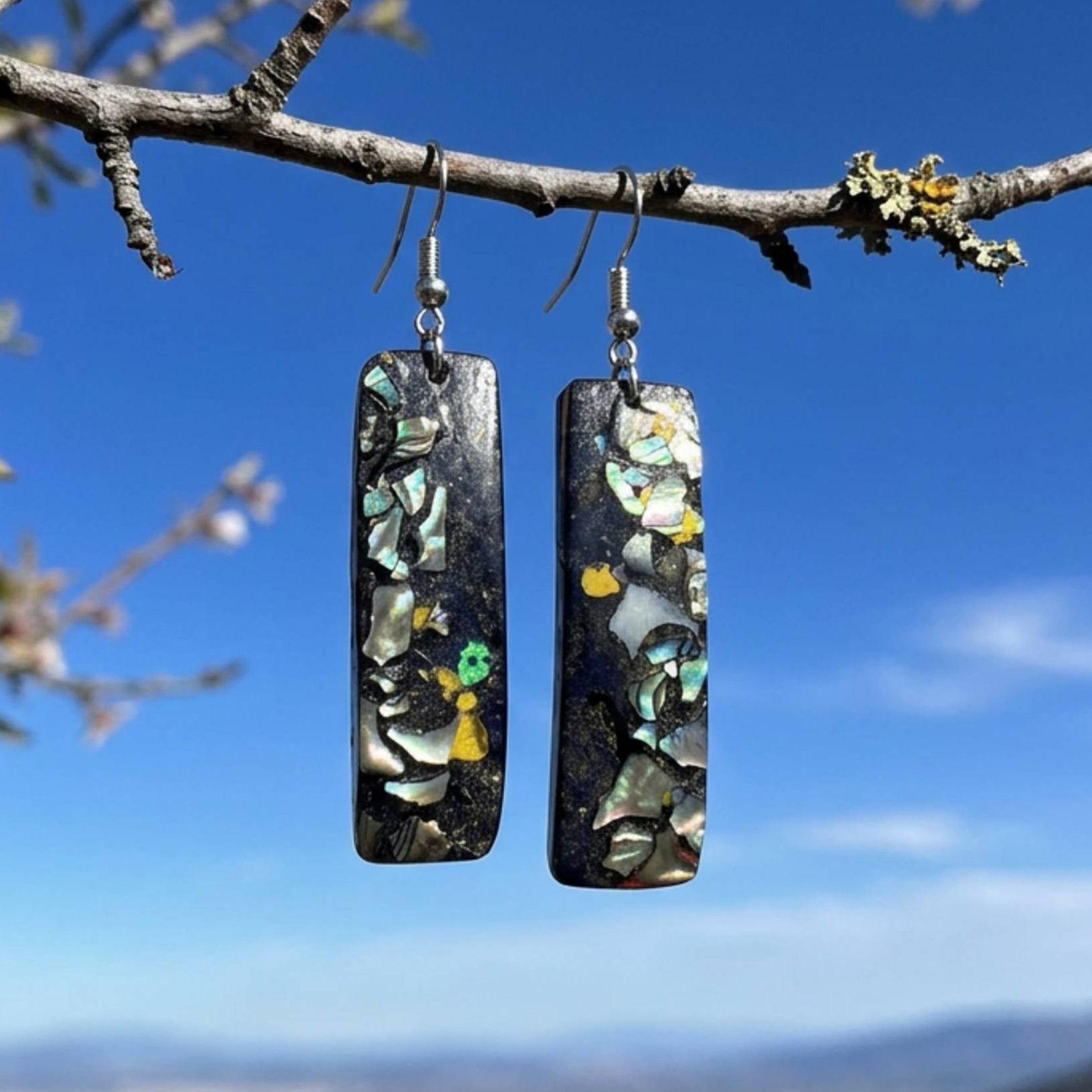 One-of-a-kind handcraft lacquer earrings for women New Zealand Aether 05