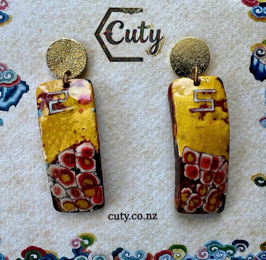 One of a kind lacquer earrings style 4